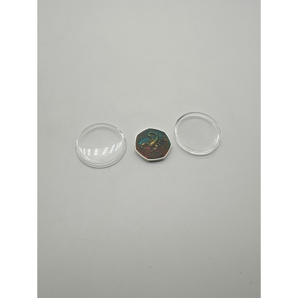 Scorpio Zodiac‎ Challenge Coin Iridescent Heptagonal Collectible Medallion Case